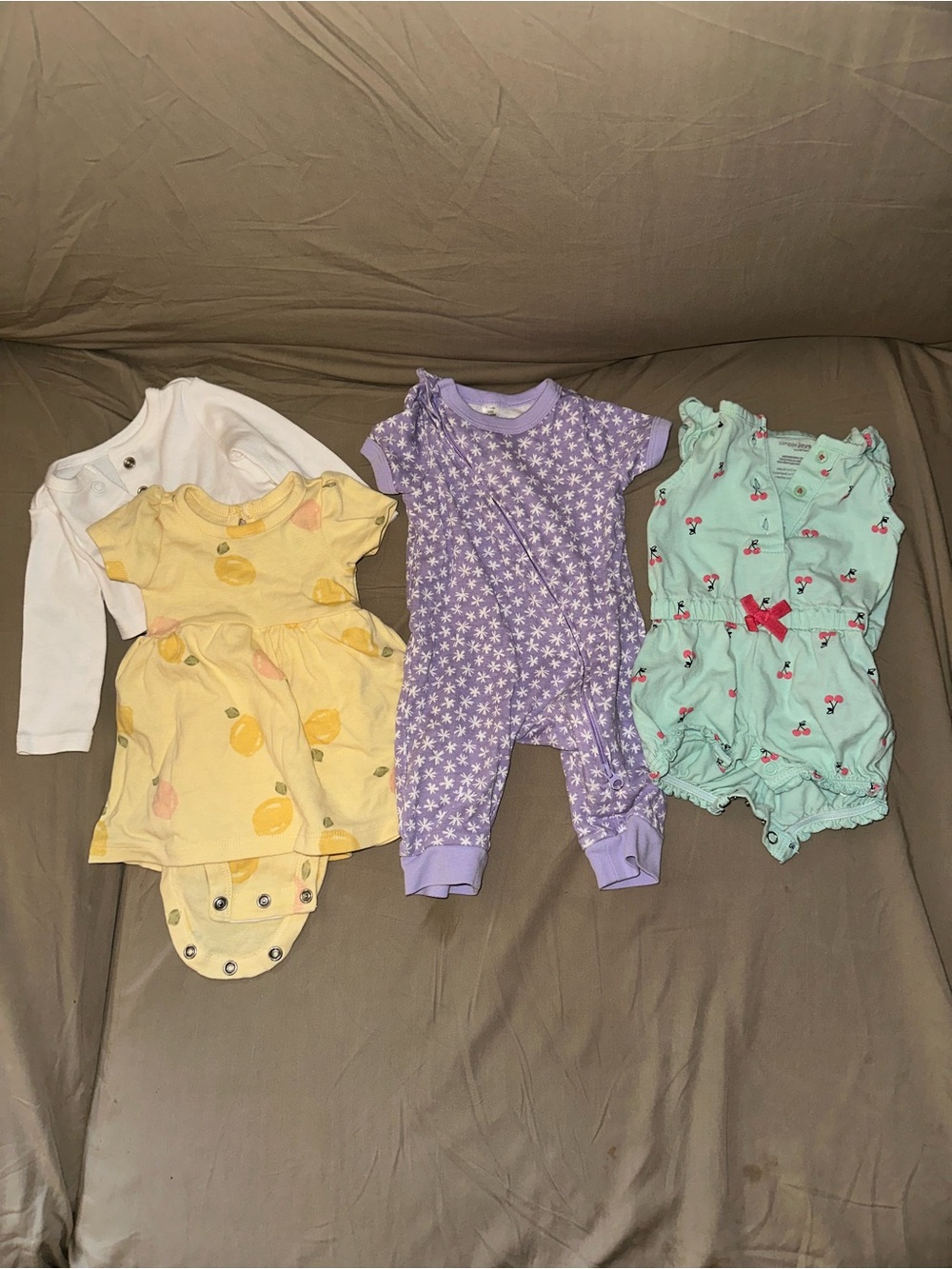 Carter's Baby One-Piece Set in Yellow, Lavender, Mint & White
